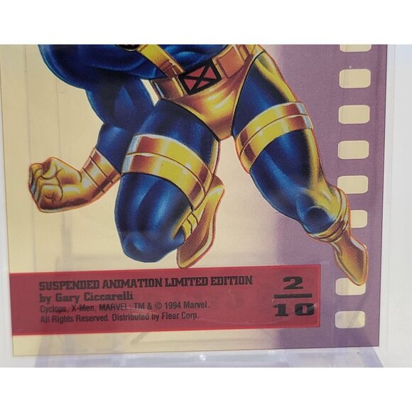 1995 Cyclops Marvel Fleer XMen Suspended Animation Limited Edition 2 Sleeved - Picture 5 of 5